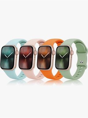 Apple Watch band Mint, Peach, Orange and Sage Silicone Bands 42/44/45/46/49